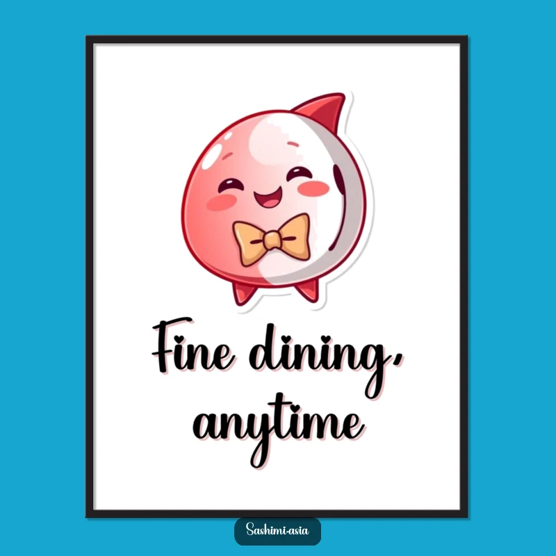 Funny Dapper Tuna Digital Print: Instant Humor with This Elegant Bow Tie Fish Artwork