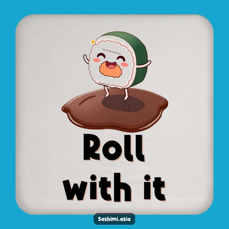 Funny Sushi Coasters: Protect Surfaces with Dancing Foodie Fun Gift