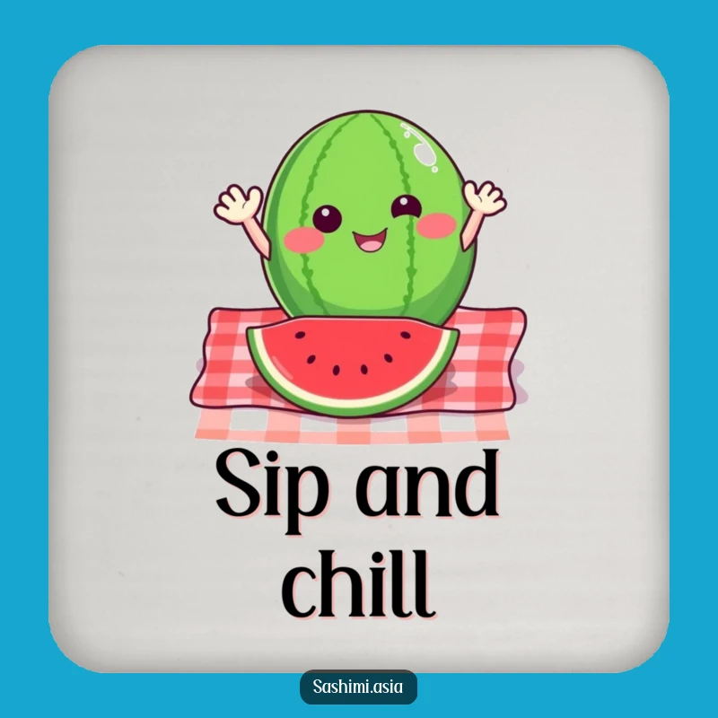 Funny Watermelon Coasters: Protect Surfaces with Summer Picnic Style Gift
