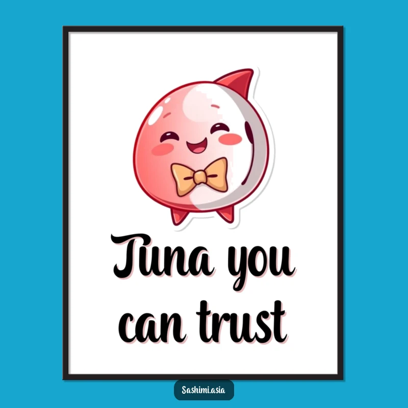 Funny Dapper Tuna Poster: Adorn Your Walls with This Elegant Bow Tie Fish Art