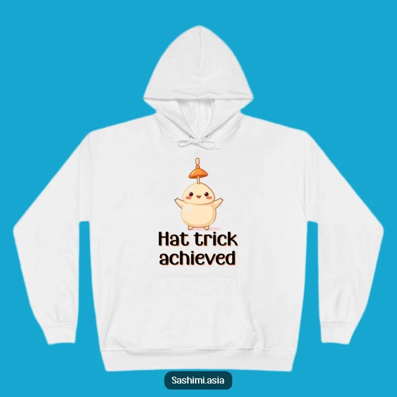 Funny Dumpling Hat Balancing Toothpick Hoodie - Cozy and Hilarious Winter Wear!