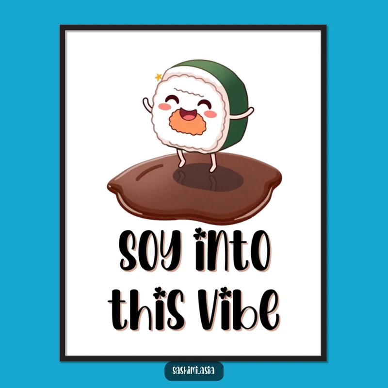 Sushi Wall Art: Funny Free Printable Dancing Decor, Downloadable & Print at Home Art