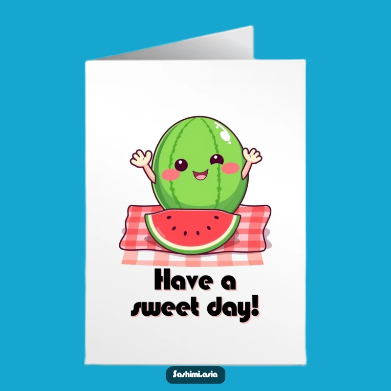 Watermelon Birthday Card: Funny Free Printable Picnic Fun, Downloadable & Print at Home Joy