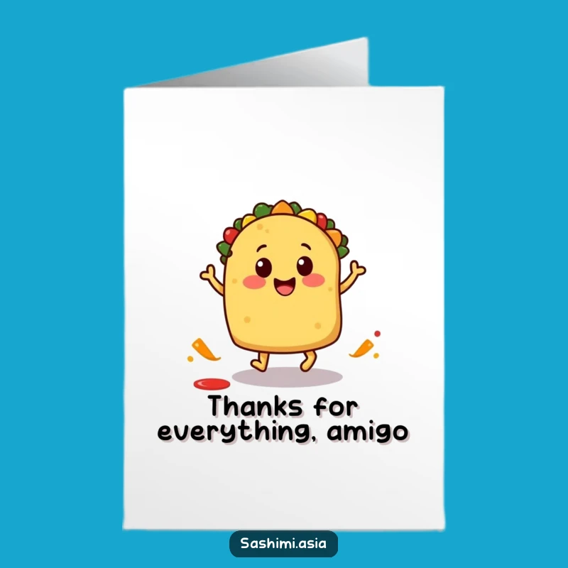 Thank You Free Printable Card: Taco Hop Gratitude, Downloadable & Print at Home Thanks