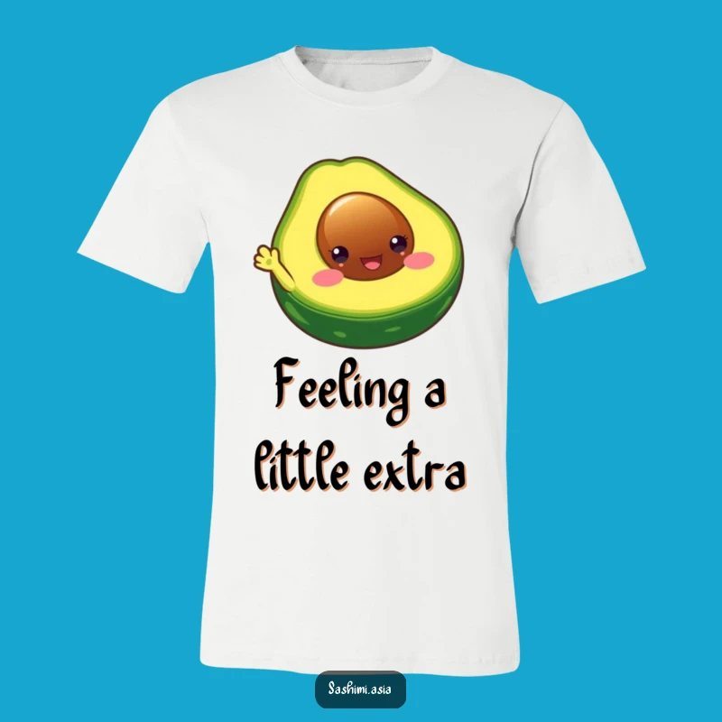 Funny Chubby Avocado T-Shirt: Wear Your Happiness with This Waving Fruit Tee