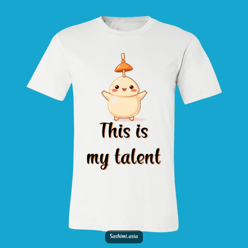 Funny Dumpling Hat Balancing Toothpick T-Shirt - A Comical and Quirky Tee!