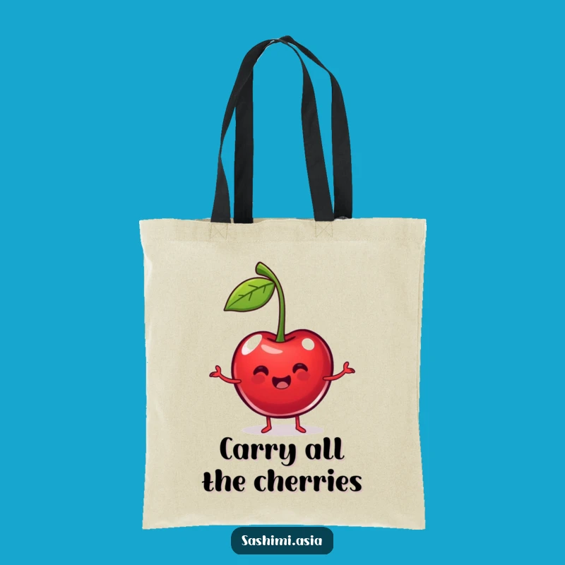 Funny Dancing Cherry Tote Bag: Carry Your Goods with This Fruity Character Bag